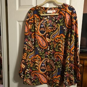 Belle Boho Multicolor Paisley Blouse